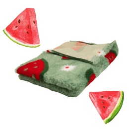 DRY BED antypoślizgowy zielone arbuzy dla psa 50x75cm