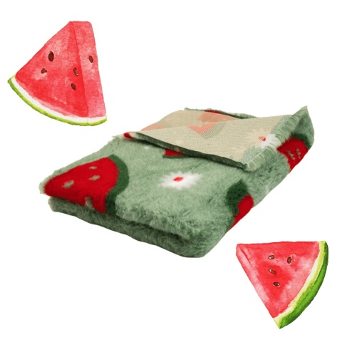 DRY BED antypoślizgowy zielone arbuzy dla psa 50x75cm