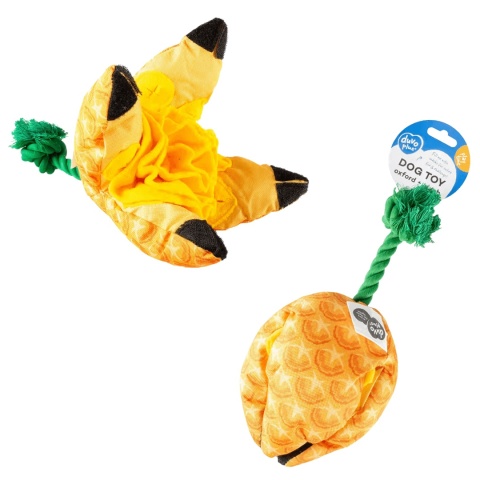 DUVO+ ananas zabawka węchowa na przysmaki dla psa z liną pieskobox