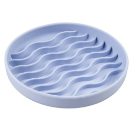 Duvo+ spowalniająca miska dla psa fale niebieska silikonowa pieskobox
