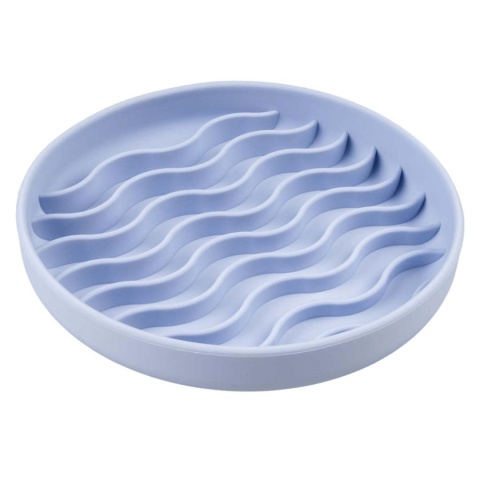 Duvo+ spowalniająca miska dla psa fale niebieska silikonowa pieskobox