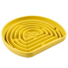 Duvo+ spowalniająca miska labirynt dla psa żółta silikonowa pieskobox