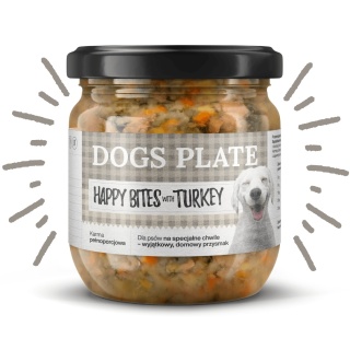 Dogs Plate Happy Bites Indyk – gotowana pełnoporcjowa karma dla psa 380g