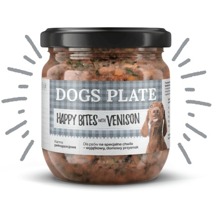 Dogs Plate Happy Bites Sarna – gotowana pełnoporcjowa karma dla psa 380g