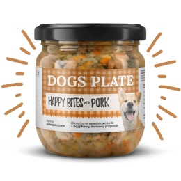 Dogs Plate Happy Bites z Wieprzowiną gotowana karma premium dla psa 380g
