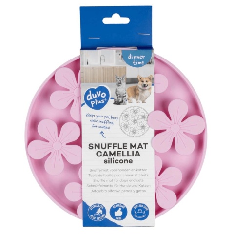 duvo mata do lizania dla psa różowe kwiatki silikonowa pieskobox