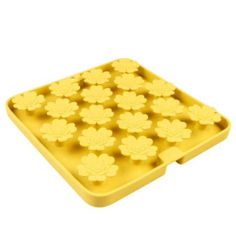 duvo mata do lizania dla psa żółte kwiatki silikonowa