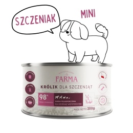 FARMA Select Królik karma mokra dla szczeniąt 200g w pieskobox