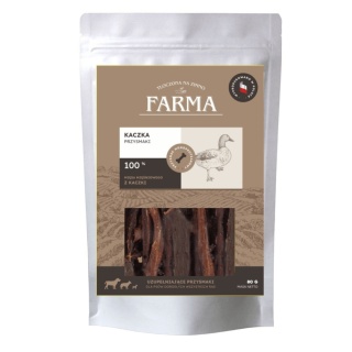 FARMA Suszone Paski z Kaczki 100% - naturalny gryzak dla psa 80g