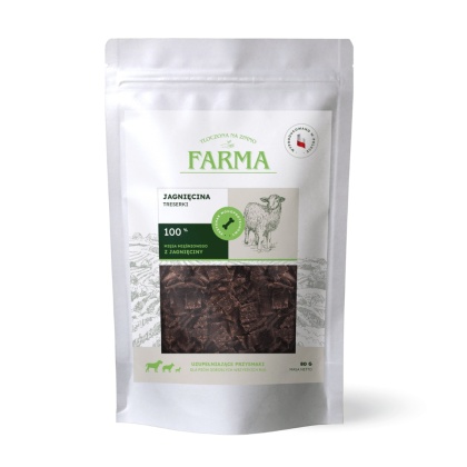 FARMA Trenerki z Jagnięciny 100% - przysmaki treningowe dla psa 80g