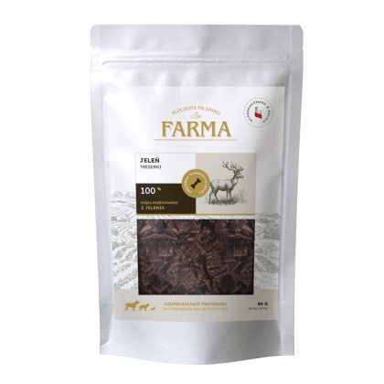 FARMA Trenerki z Jelenia 100% - przysmaki treningowe dla psa 80g
