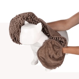 Flamingo ręcznik dla psa 80x30 cm z kieszeniami na dłonie z mikrofibry