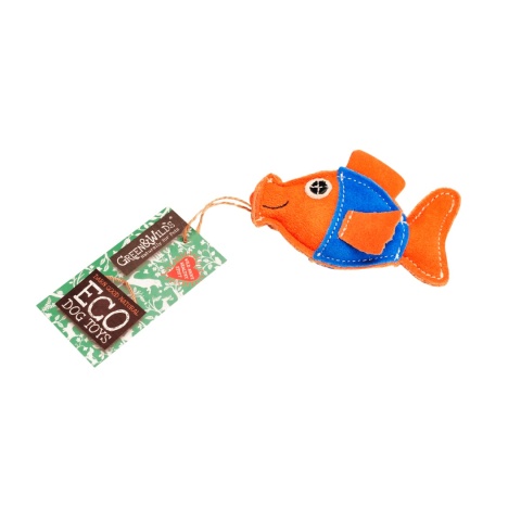 Green & Wild's skórzana zabawka dla psa mała złota rybka pieskobox