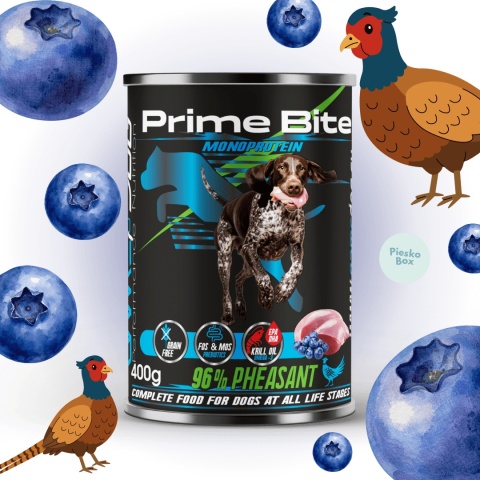 Game Dog Prime Bite karma mokra dla psa bażant z jagodami 400g PieskoBox