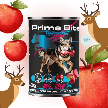 Game Dog - Jeleń z jabłkiem Karma mokra Prime Bite 400g