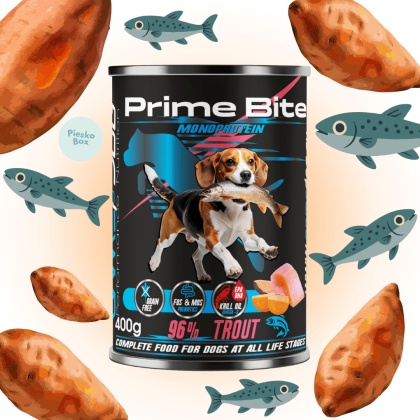 Game Dog - Pstrąg z batatem Karma mokra Prime Bite 400g