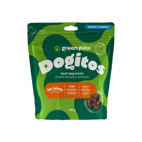 Green Paw - Smaczki funkcjonalne na stawy 100% wołowiny Dogitos For Joints - pieskobox