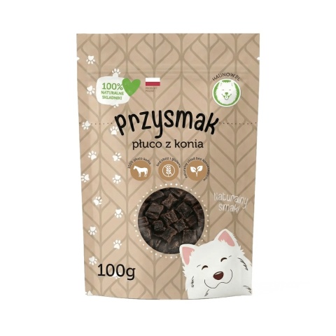 Hau Now suszone mini płuca z konia 100g – naturalny monobiałkowy przysmak dla psa pieskobox