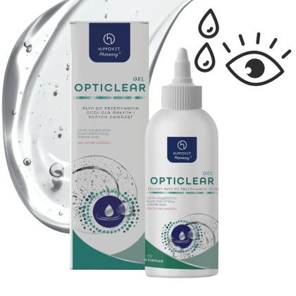 Hippovet Pharmacy OptiClear Gel – żel do przemywania oczu dla psa 200 ml