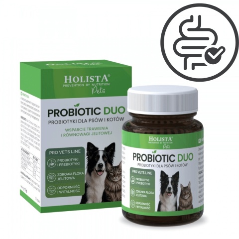 Holista Probiotic Duo probiotyk z prebiotykiem dla psa i kota 30 tabletek