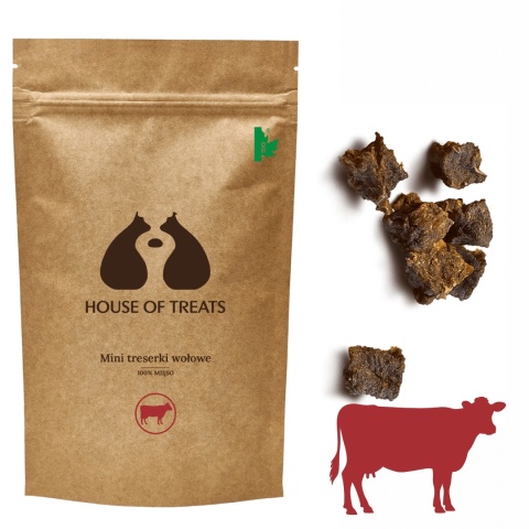 Mini treserki wołowe dla psa 60g – naturalny przysmak treningowy House of Treats pieskobox