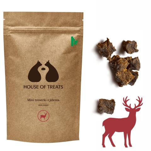 Mini treserki z jelenia dla psa 60g – naturalny przysmak treningowy House of Treats pieskobox