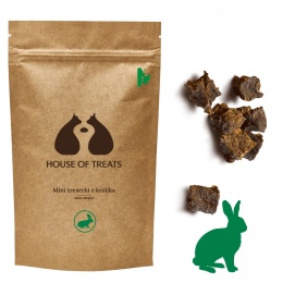 Mini treserki z królika dla psa 60g – naturalny przysmak treningowy House of Treats pieskobox
