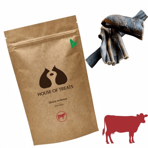 Skóra wołowa dla psa 200g – naturalny twardy gryzak House of Treats pieskobox