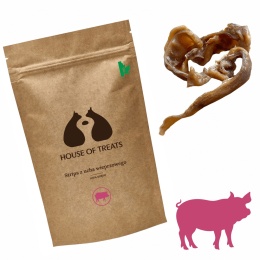 Stripsy z ucha wieprzowego dla psa 100g – naturalny twardy przysmak House of Treats pieskobox