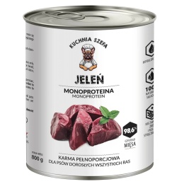 Kuchnia Szefa karma mokra dla psa z jeleniem 800g - pieskobox