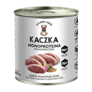 Kuchnia Szefa - karma mokra dla psa z KACZKĄ 800g