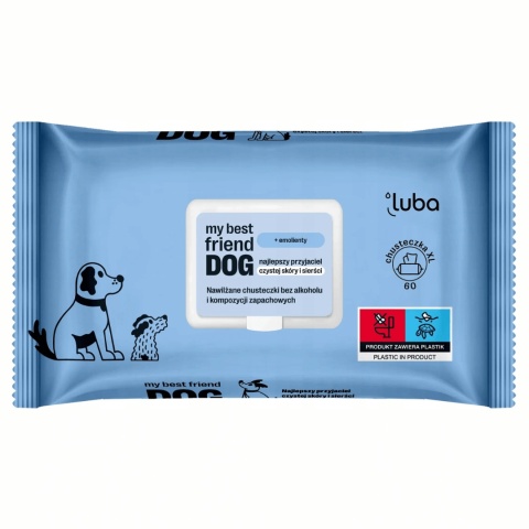 LUBA DOG nawilżane chusteczki do skóry i sierści psa pieskobox