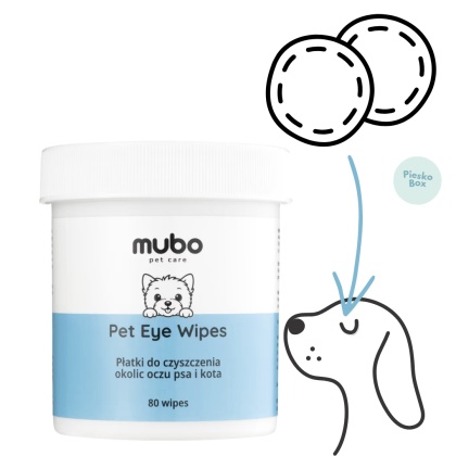 MUBO – Chusteczki do Czyszczenia Okolic Oczu Psa 80 szt.