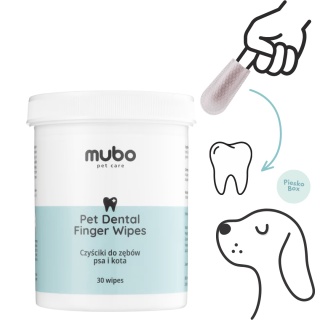 MUBO – Chusteczki do Czyszczenia Zębów Psa na Palec 30 szt.