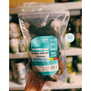 Meat Stuff - Stripsy wołowe z futrem dla psa 250g
