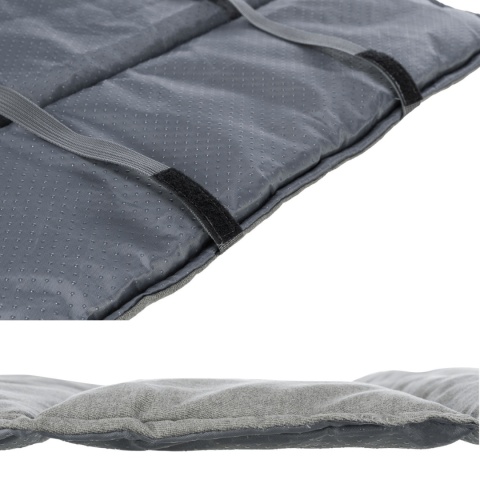 Miękka mata podróżna dla psa 80x60 cm szara z antypoślizgową podstawą