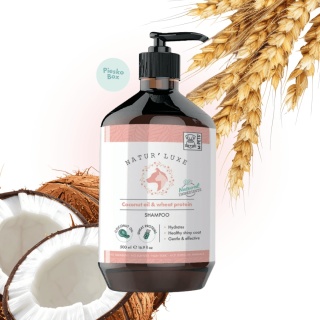 NATUR'LUXE Olej Kokosowy i Proteiny Pszenicy - nawilżający szampon dla psa i kota 500ml