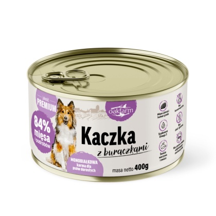 Oakfarm – Kaczka z buraczkami karma mokra dla psa 400g