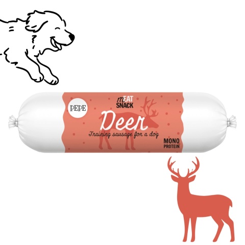PEPE Kiełbaska z Jelenia 200 g miękki przysmak treningowy dla psa