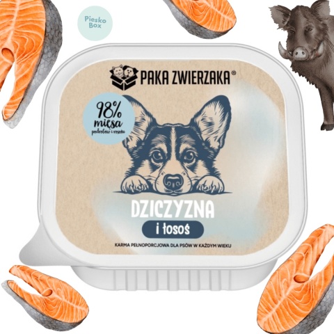 Paka Zwierzaka Dzik z Łososiem karma mokra dla psa 150g
