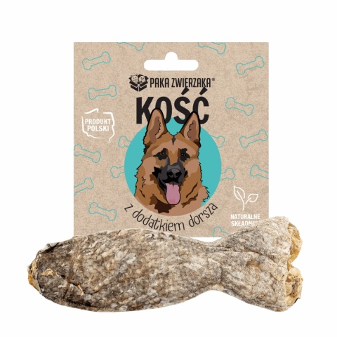 Kość wołowa z dorszem Paka Zwierzaka 12 cm - naturalny gryzak dla psa