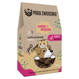 Paka Zwierzaka Samo Mięsko liofilizowana kaczka 70g naturalny przysmak dla psa i kota w pieskobox