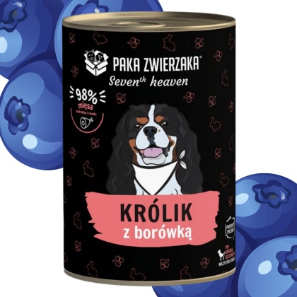 Paka Zwierzaka Seventh heaven - Karma mokra królik z borówką dla psa 400g