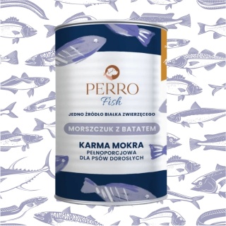 Perro Fish - Morszczuk z batatem Karma mokra dla psa 400g