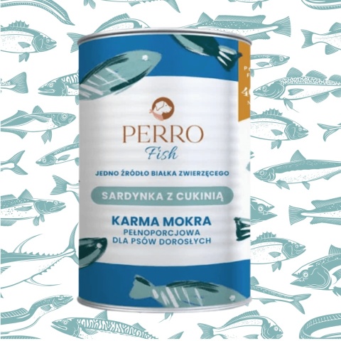 PERRO Fish sardynka z cukinią karma mokra dla psa 400g pieskobox