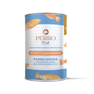 Perro - Karma mokr Dorsz z marchewką dla psów 400g