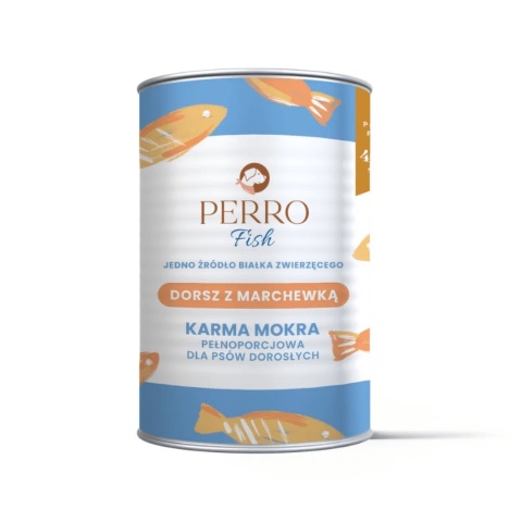 Perro - Karma mokr Dorsz z marchewką dla psów 400g