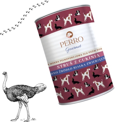 Perro - Struś z cukinią Karma mokra dla psa 400g