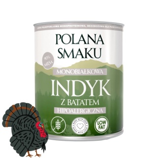 Polana Smaku – Indyk z batatem mokra karma dla psa 800g