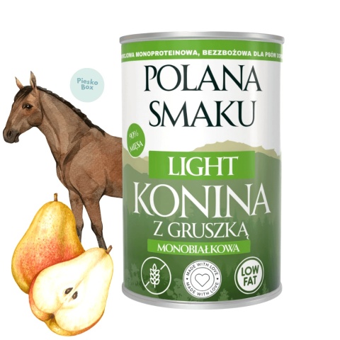 Polana Smaku LIGHT Konina z Gruszką monobiałkowa karma mokra dla psa 400g